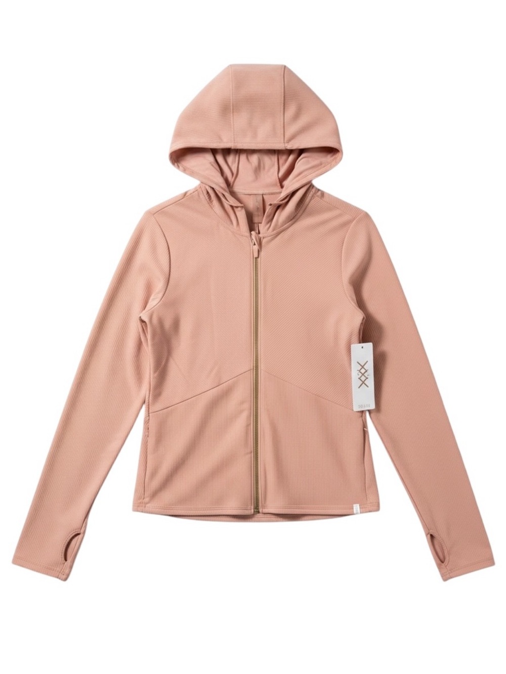 Rhone Ripple Full Zip Hoodie NWT Size XL Cameo Pink